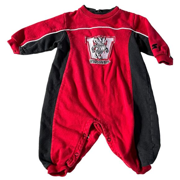 Starter Team Wisconsin Badgers W Bodysuit Baby Sz 6/9 Months - Picture 2 of 5